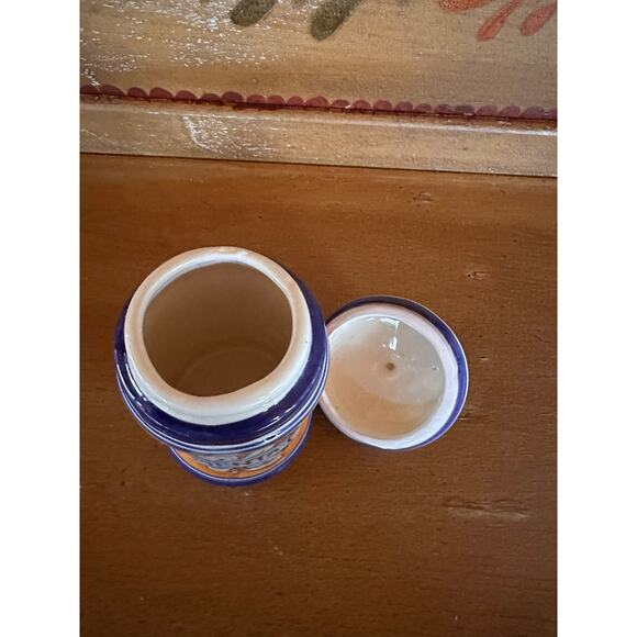 Blue Onion Ceramic Jar , Eastern European All Spice Jar, Koreni Jar with Lid - Picture 9 of 9